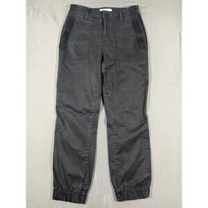 Anthropologie Black Jogger Pants Womens 0 Strap Detail Tencel Cotton